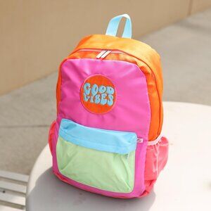 NWT Colorblock Embroidered Backpack